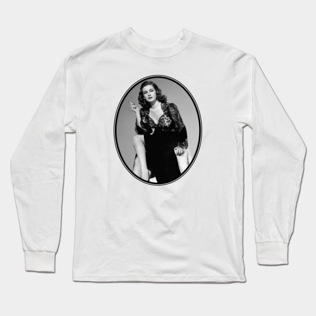 Joan Bennett: Dark Seduction Long Sleeve T-Shirt by Noir-N-More